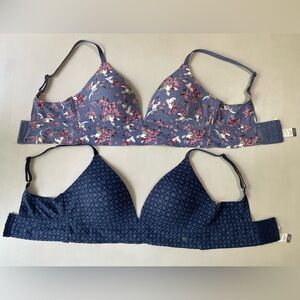 Lucky Brand Soft Floral Blue Purple Print‎ Bras Women’s 34B